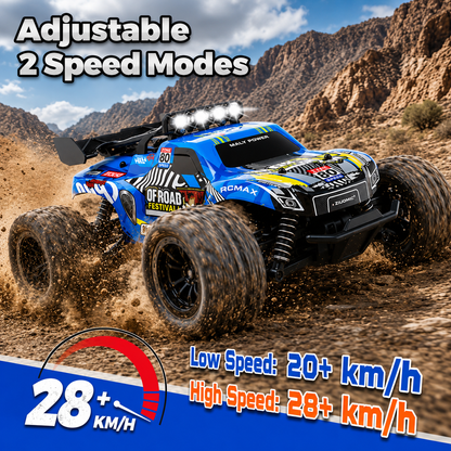 1:18 RC Monster Conquer Truck for Kids Ages and Hobby fans | 2.4GHz Remote Control Car with LED Body Lights | 20-32 km/h Off-Road Toy Truck