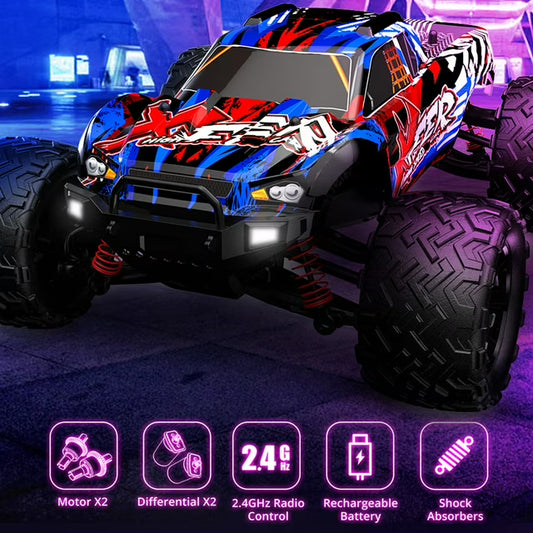 Remote Control Car 116 2.4GHz 45KM/H All Terrain Off Road Trucks 4WD Climbing Car Gifts Full Scale for Adults