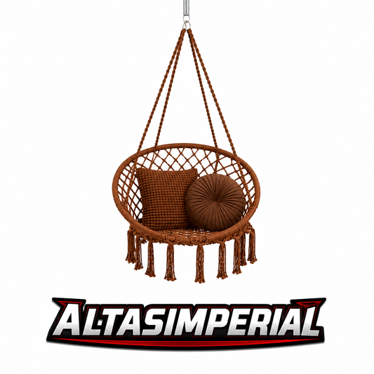 Altasimperial Hanging Hammock Chair Macrame Swing Handwoven Cotton Backrest Garden, Indoor and Outdoor