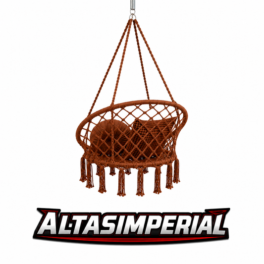 Altasimperial Hanging Hammock Chair Macrame Swing Handwoven Cotton Backrest Garden, Indoor and Outdoor