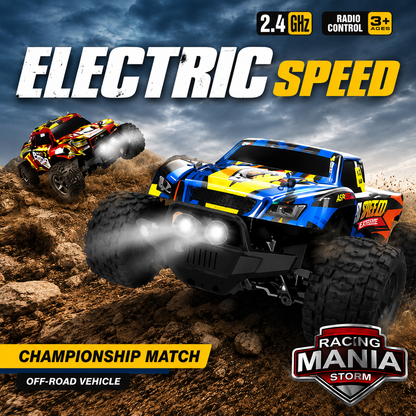 20KM/H Off Road 4WD RC Monster Truck for Kids & Adults – Off-Road Remote Control Car with 1 Rechargeable Batteries