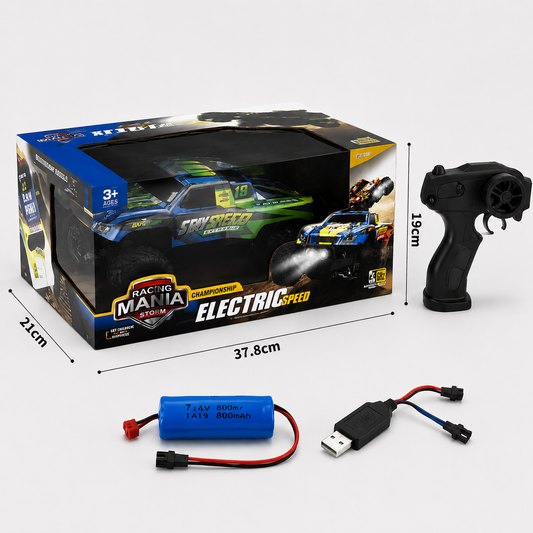 20KM/H Off Road 4WD RC Monster Truck for Kids & Adults – Off-Road Remote Control Car with 1 Rechargeable Batteries