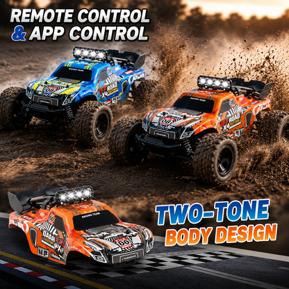 1:18 RC Monster Conquer Truck for Kids Ages and Hobby fans | 2.4GHz Remote Control Car with LED Body Lights | 20-32 km/h Off-Road Toy Truck
