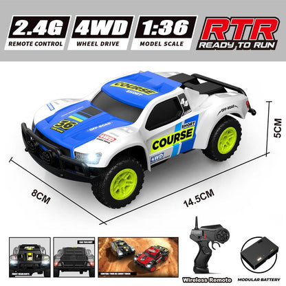 HB RC Car 1:36 Scale 4WD High Speed Off Road Remote Control Truck Designed for Kids and Rc Hobby Fans Outdoor and Indoor