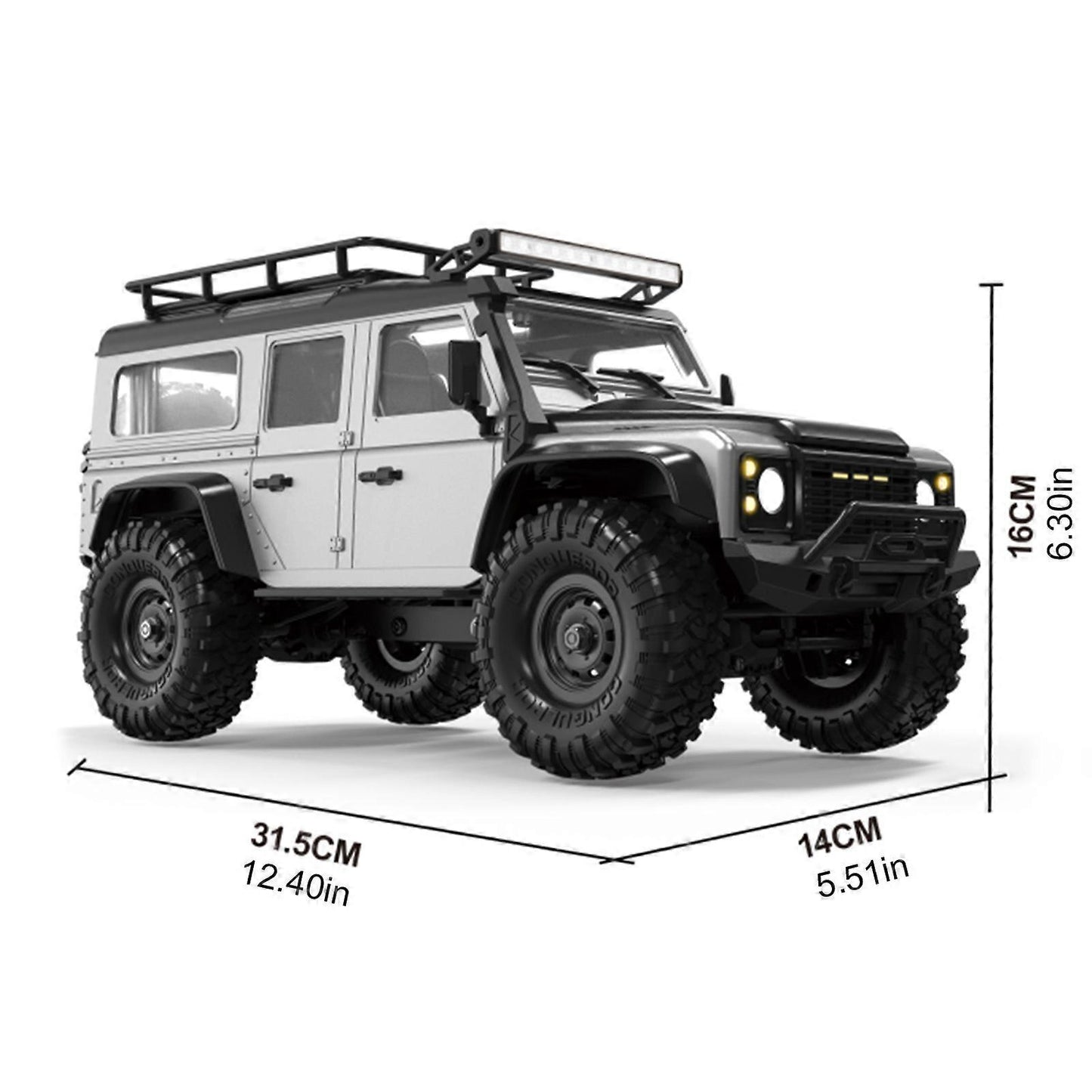 trx-4m style land rover defender rc crawler 1/16 rtr 4x4 trail truck - black